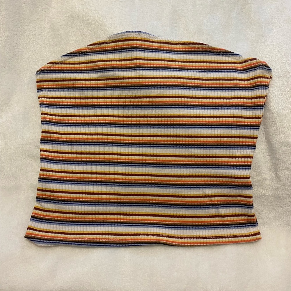 🧡striped tube top💛💙